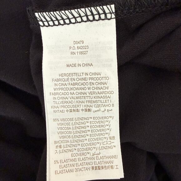 Boden Black Long Sleeve Dress | Deep V-Neck Ruched Waist Midi | Size 16/18R NWT - Picture 9 of 12